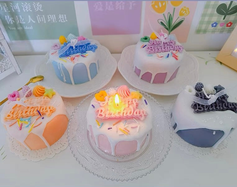 1pc 4-inch Birthday Cake Aromatherapy Scented Candle Gift